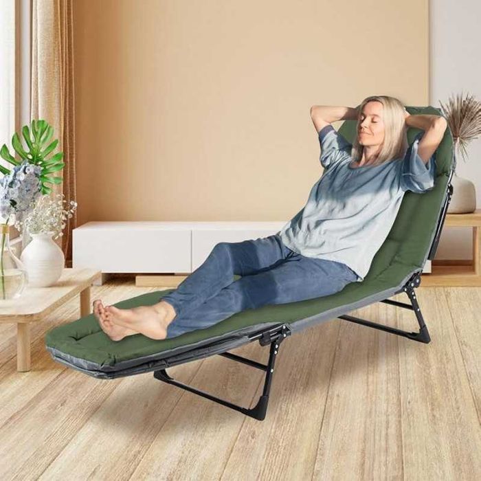 Сгъваемо походно легло тип шезлонг + чадър