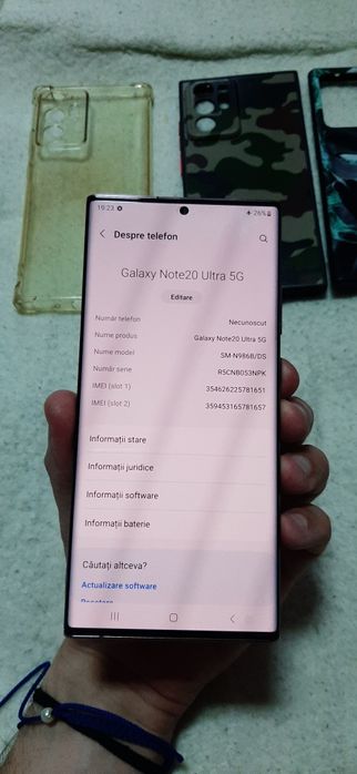 Samsung note 20 ultra 12/256 gb gold mystic bronze ca NOU huse incarca