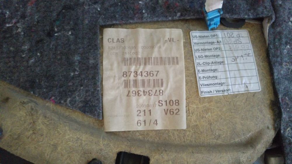 fata tapiterie usa dreapta spate mercedes c-class w204 break a2117302695