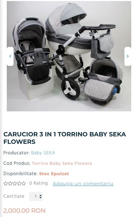 Cărucior copii 3 in 1