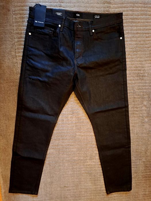 Blugi C&A ceruți cu efect piele,slim tapered.model Rick Owens