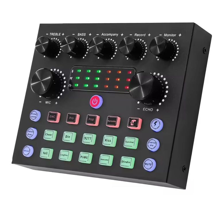 Placa de sunet multifunctionala V8, Bluetooth, mixer 10 efecte sonore