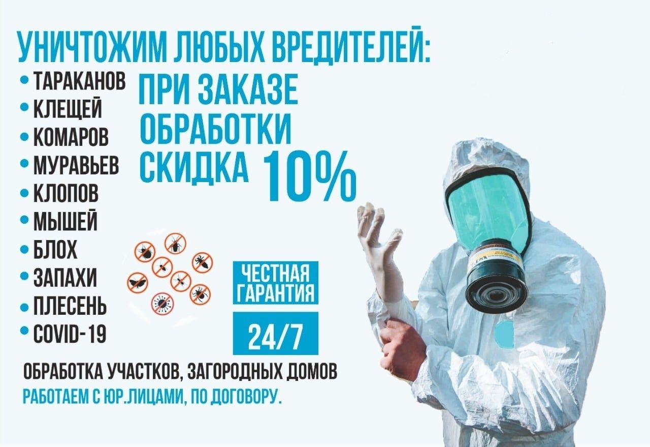 Dezenfeksiya ДЕЗИНФЕКЦИЯ от Клопов Тараканов Мухи Камари Грызунов 24/7 -  Уборка / Вывоз мусора / Дезинфекция Ташкент на Olx