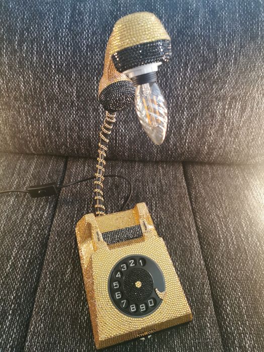Lampa de Birou  – Vintage Telephone Lamp | Golden Glam