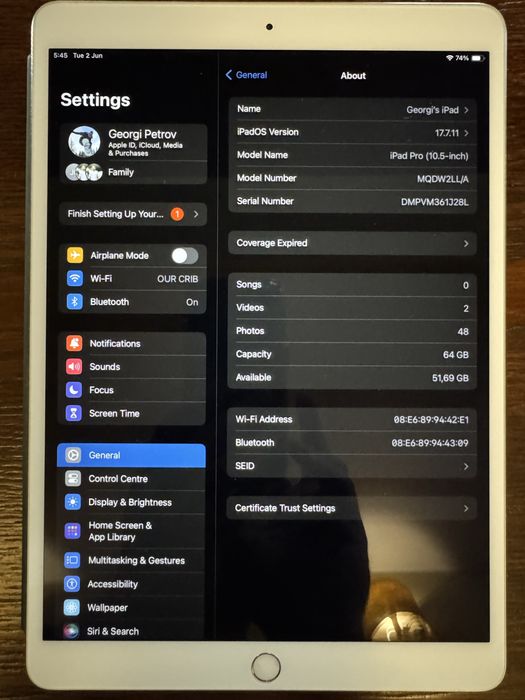 ipad pro 10,5 siver