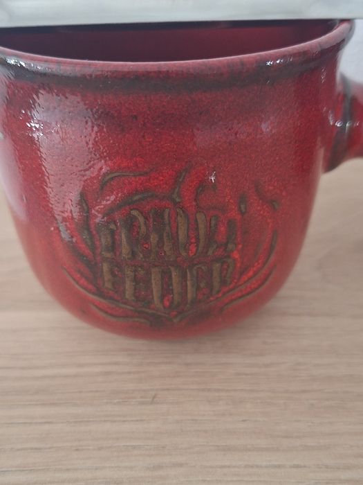 Set 2 vase ceramică roșie pentru vin fiert