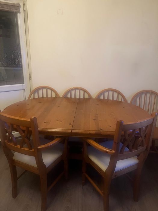 Masa extensibila lemn masiv 6 persoane 160/100