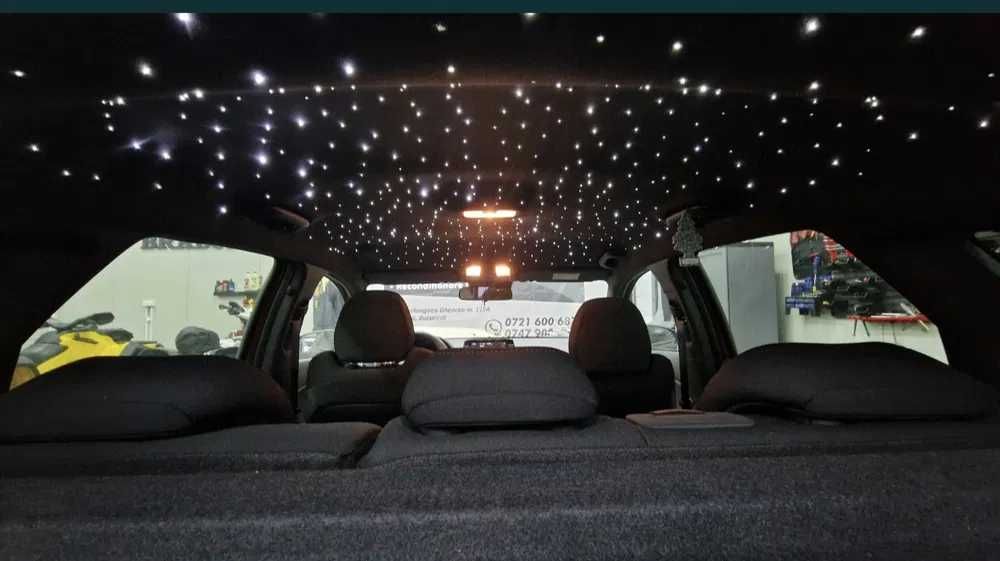 Retapitare plafon Vw textil/alcantara gri/negru/bej + lumini