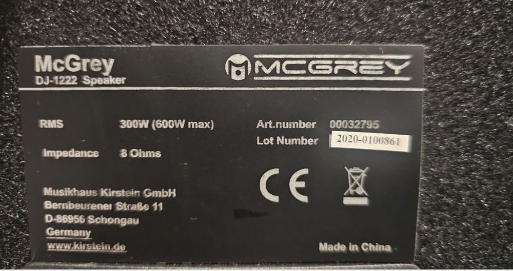 Boxe McGrey DJ-1222 cu defect