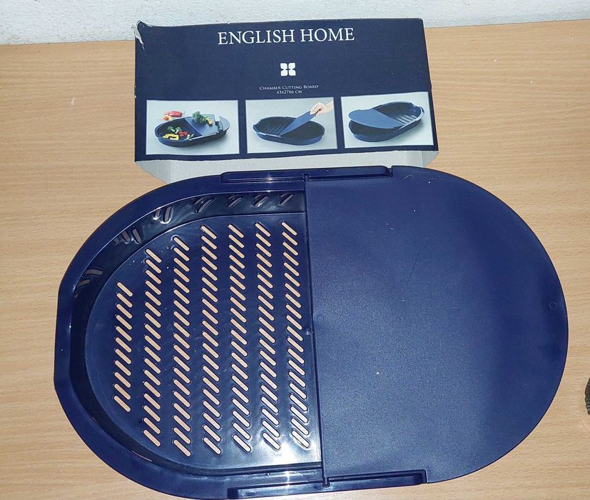 tocator cu tava si strecuratoare English home 43x27x6 cm