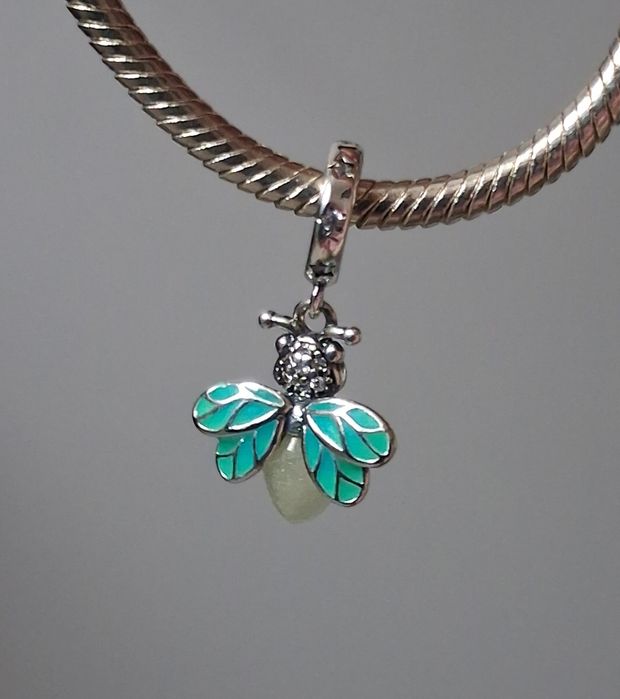 Pandantiv argint licurici luminos fosforescent pentru Pandora