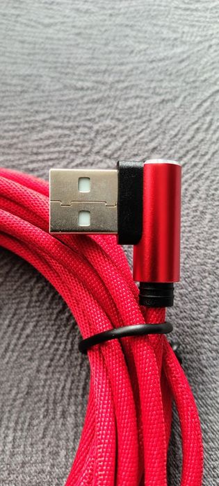 Ъглов кабел с микро usb 3 метра