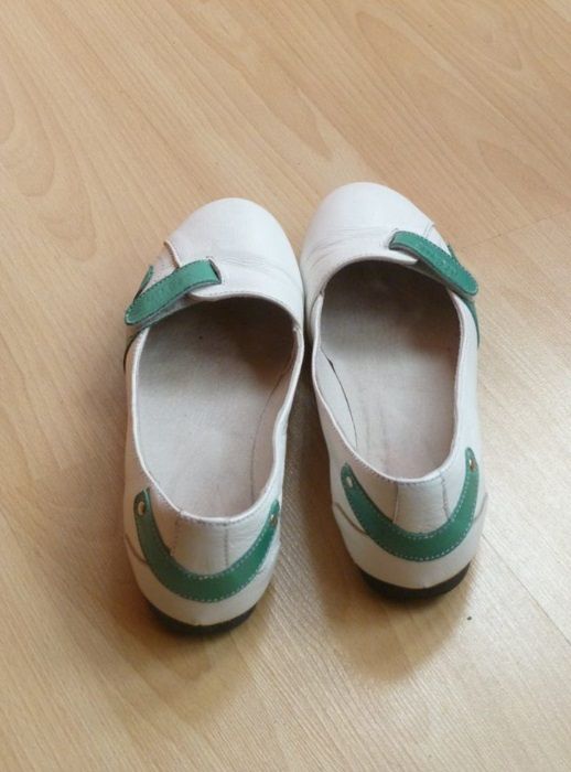 Естествена кожа - балерини, спортни обувки, по модел на Пума