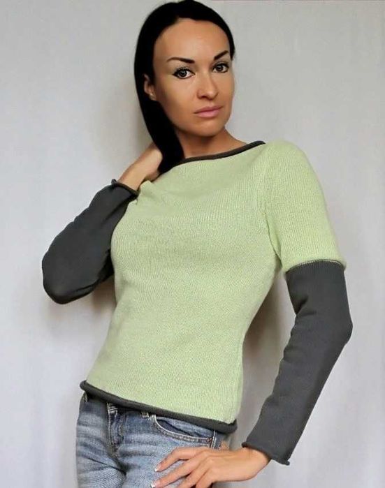 Джемпер "Фисташка" ручной вязки