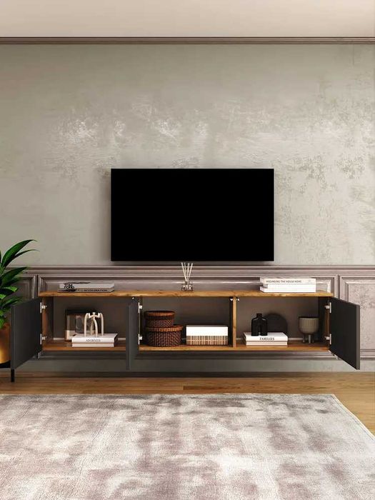 Тумба под ТВ настенная с ЛМДФ Россия, современный дизайн