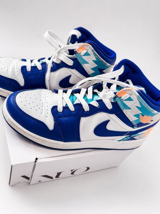 Jordan 1 Mid GS White/Blue – EU 39 – Originali