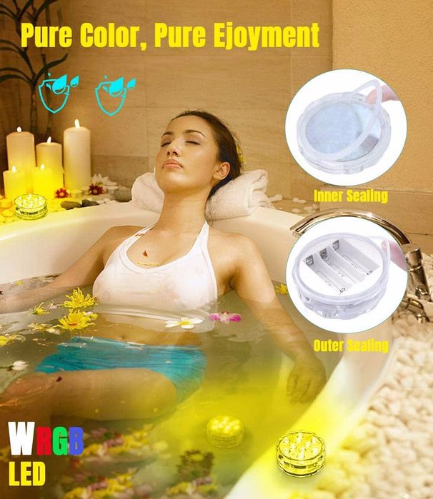 Set 2 lumini subacvatice LED Piscina Telecomanda