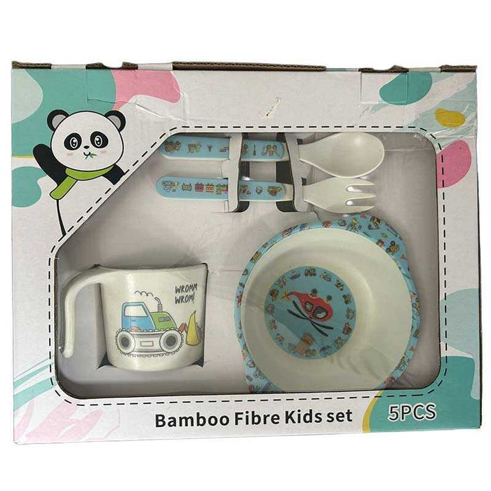 Детски Сервиз за Хранене 5 Части, От Бамбукови Фибри