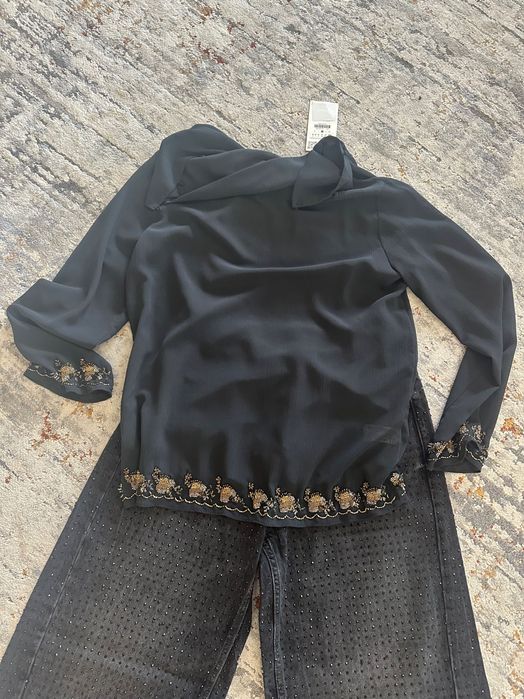 Bluza voal si margele cusute ZARA noua