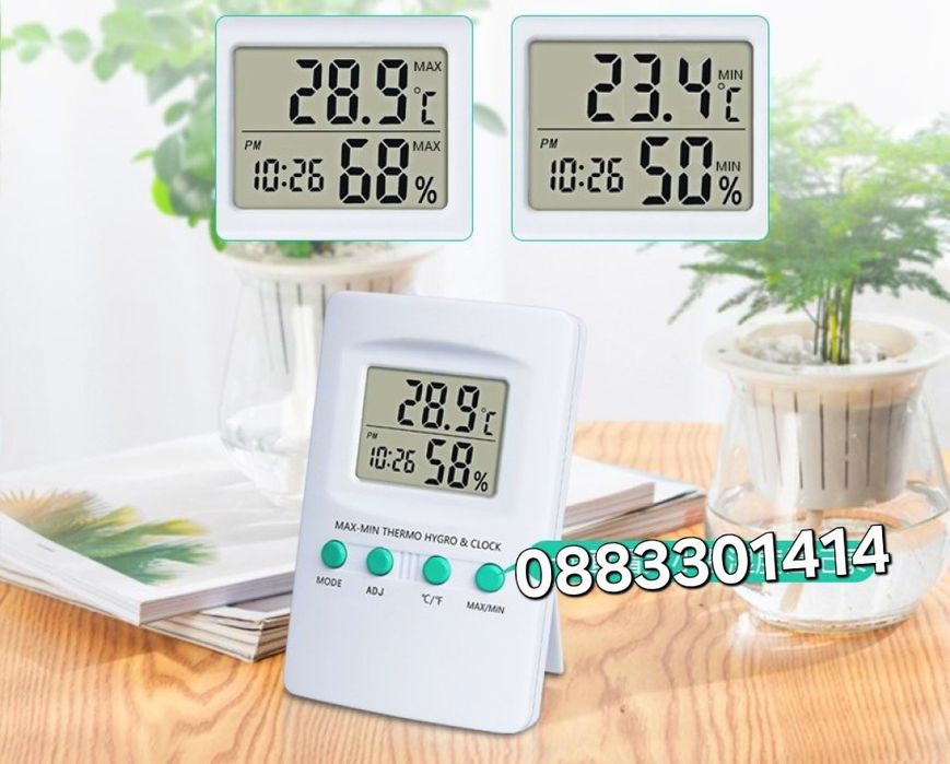 Влагомер Термометър за вътрешна или външна температура