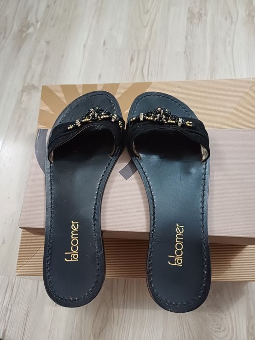 Papuci piele naturala,,falcomer,, ,,Joy by crocs,,