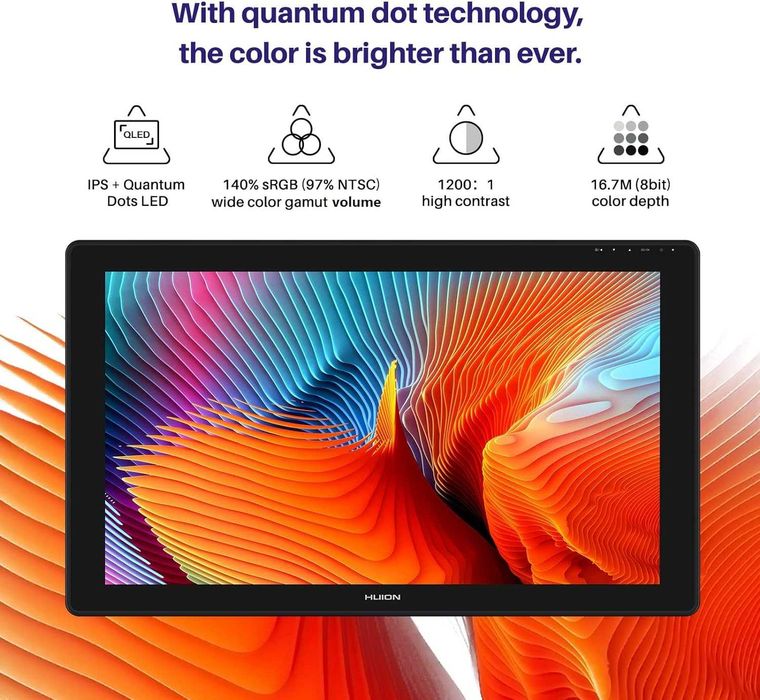 Графический планшет с Экраном Huion Kamvas 24 Plus 140% sRGB QLED