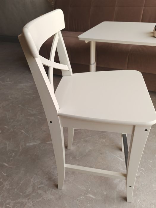 Стул барный IKEA, ROSENTORP, белый, средней высоты