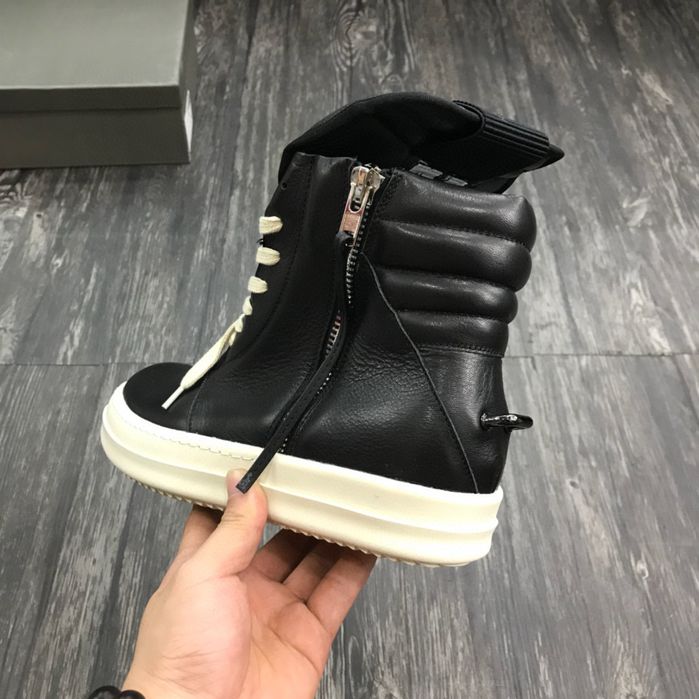 Adidasi Rick Owens Geobasket High-Top Sneaker Black/Milk