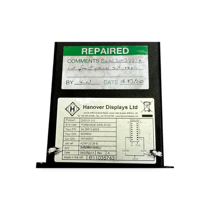 DG30100 Modul de control, Panoul cu numerele de rută de destinație HANOVER DISPLAYS MAN