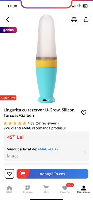 Accesorii bebe - cada cu suport, cana 360, lingurita cu rezervor