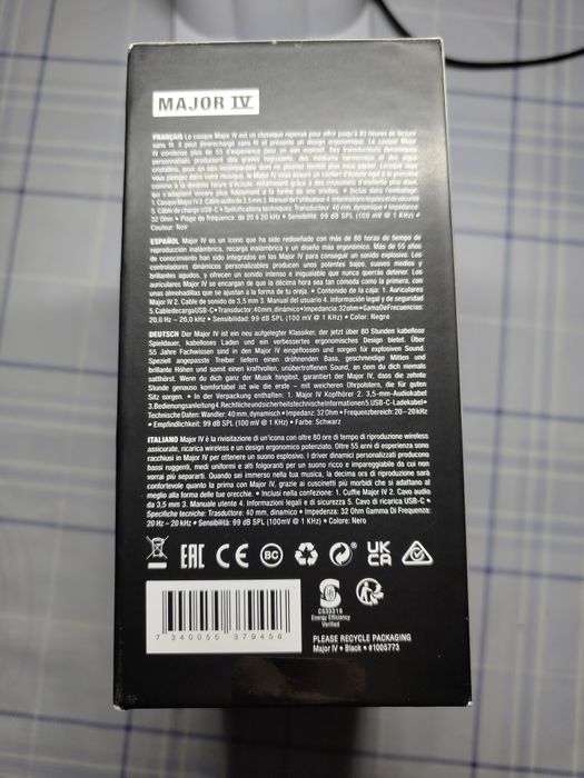 Marshall Major IV черный