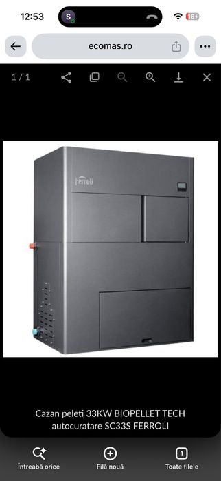 Vand centrala peleti 30 kw cu capacitate de 12 saci yde 15 kg