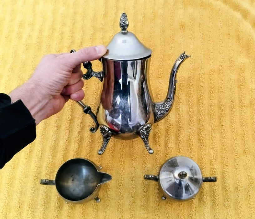 Set metal ceainic vintage