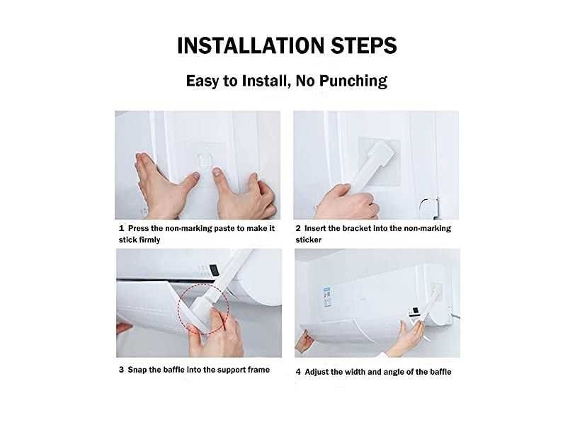 Protecție aer condiționat anti-curent – direcționează aerul rece/cald, reglabil, universal, deflector aer conditionat