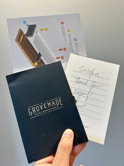 Grovemade Desk Shelf Solid Walnut [Large] + Wool Felt Desk Pad -Medium