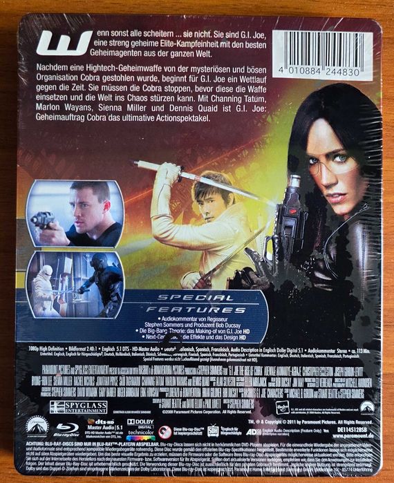 Vand steelbook GI Joe Rise of the Cobra, bluray, sigilat