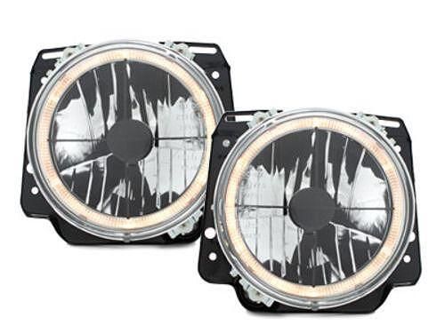 Кристални фарове с Angel Eyes и кръст GOLF II  (83-93) -  хром