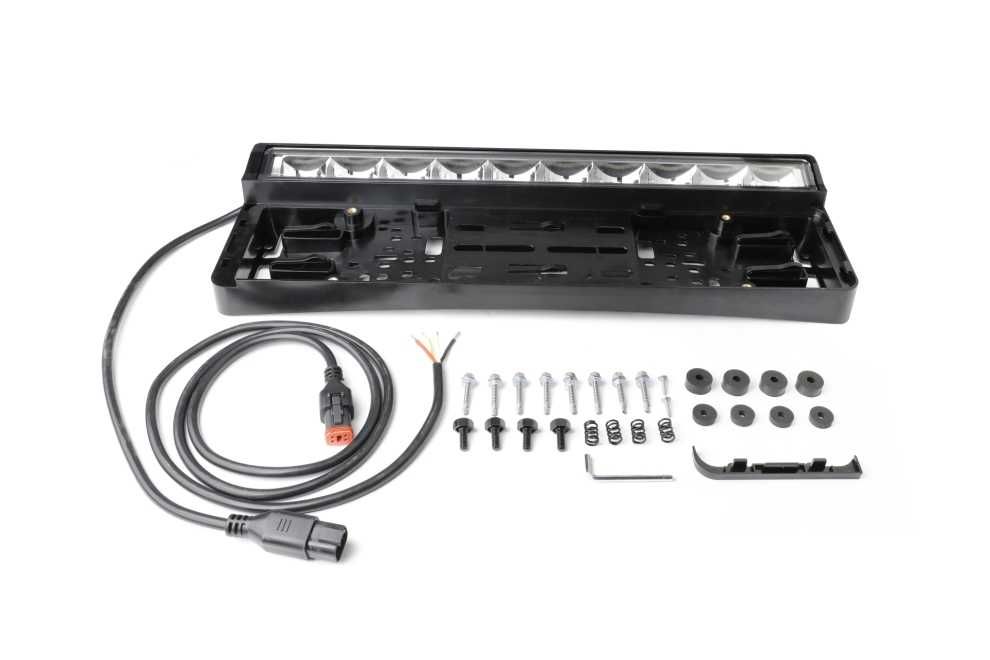 Рамка за Номер с LED Бар 20" 100W – Бяла/Оранжева Габаритна Светлина