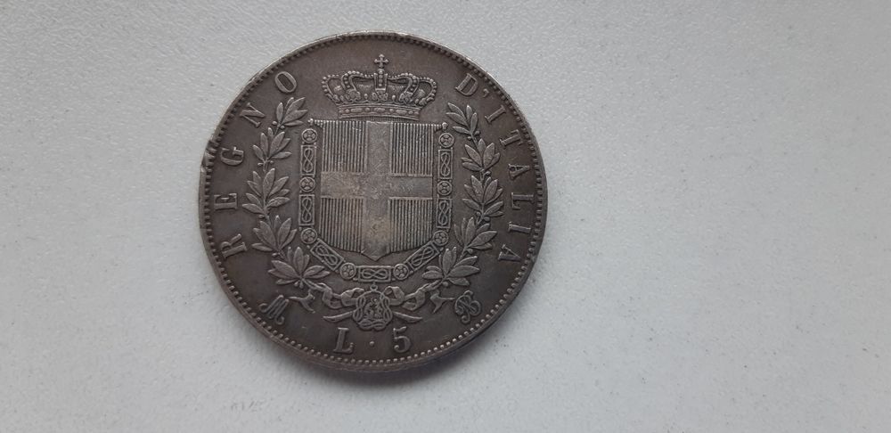 Moneda,Rara,Argint,Italia,5 Lire 1870,Vittorio Emanuele II