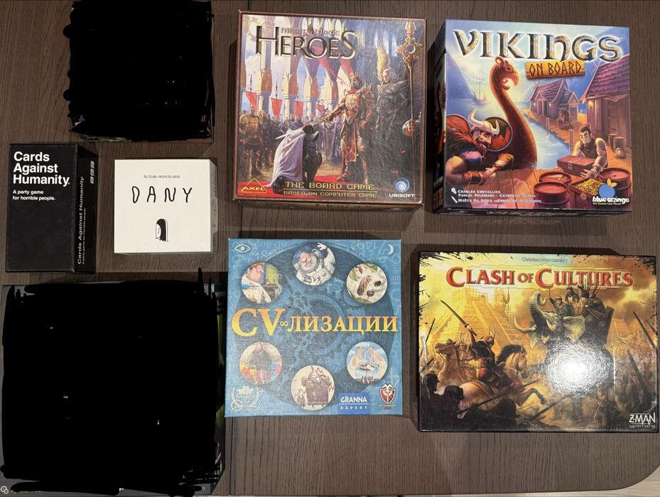 Колекция настолни игри – редки заглавия, като нови | Clash of Cultures, Heroes, Photosynthesis, Vikings и др.