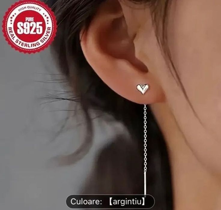 Vand cercei lungi argint simpli sau inima