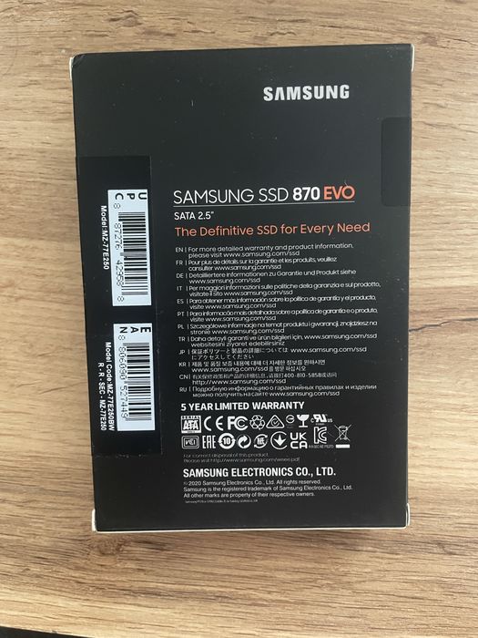 SSD Samsung 870 EVO 250 gb
