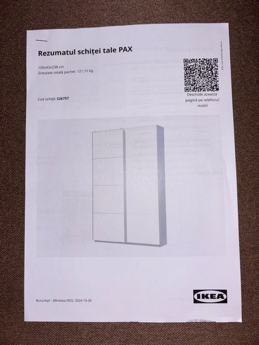 Dulap PAX 150x42x238 cm