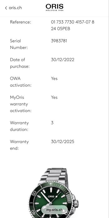 Часовник Oris Aquis Date 43.5 mm Чисто Нов