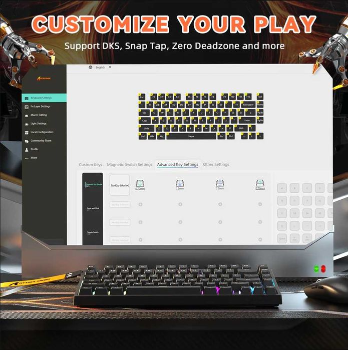 Магнетична клавиатура ATTACK SHARK R82 HE Rapid Trigger