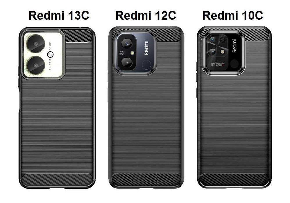 Xiaomi Redmi 13C / 12C / 10C - Удароустойчив Кейс Гръб CARBON