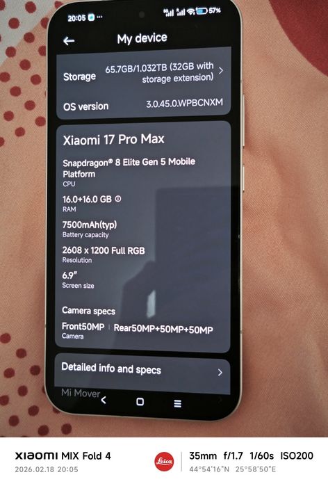 Vand Xiaomi 17 Pro Max