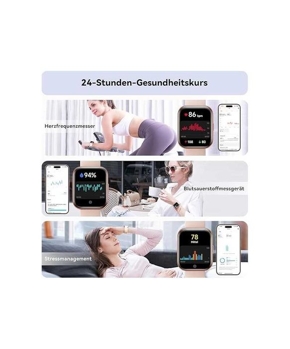 Smartwatch 1.8 inch, roz, ENOMIR