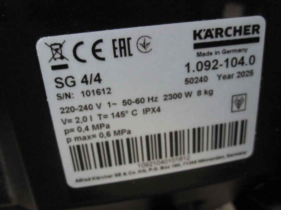 Aparat de curățat cu abur Karcher Professional SG 4/4 1.092 – 104.0