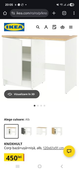 Vand blat de bucatarie Ikea Knoxhult 120x61